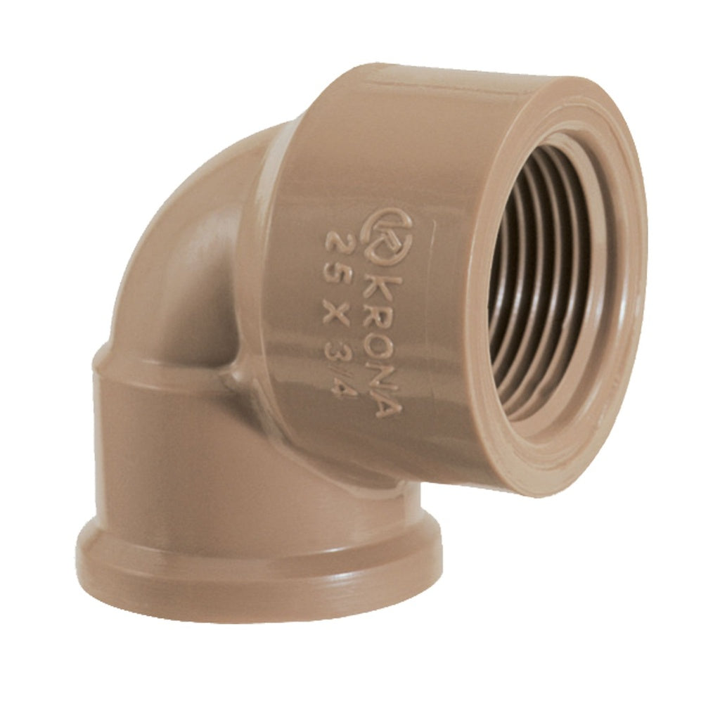 Joelho 90° Soldável 25mm × 1/2" PVC Marrom — Predial