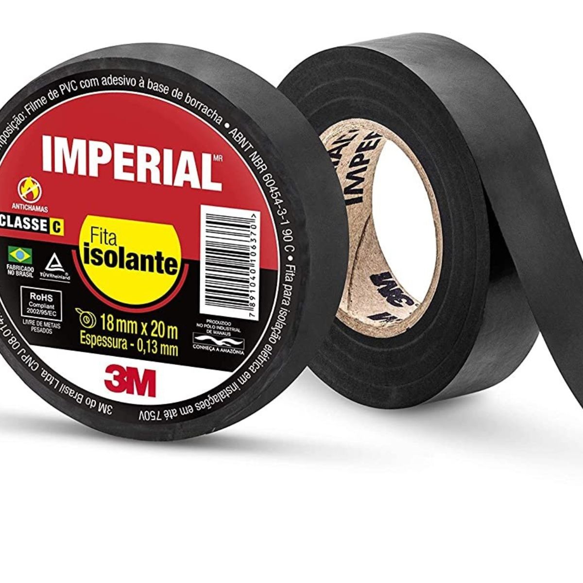 Fita Isolante 18mm × 3m Preta Slim Imperial 3M
