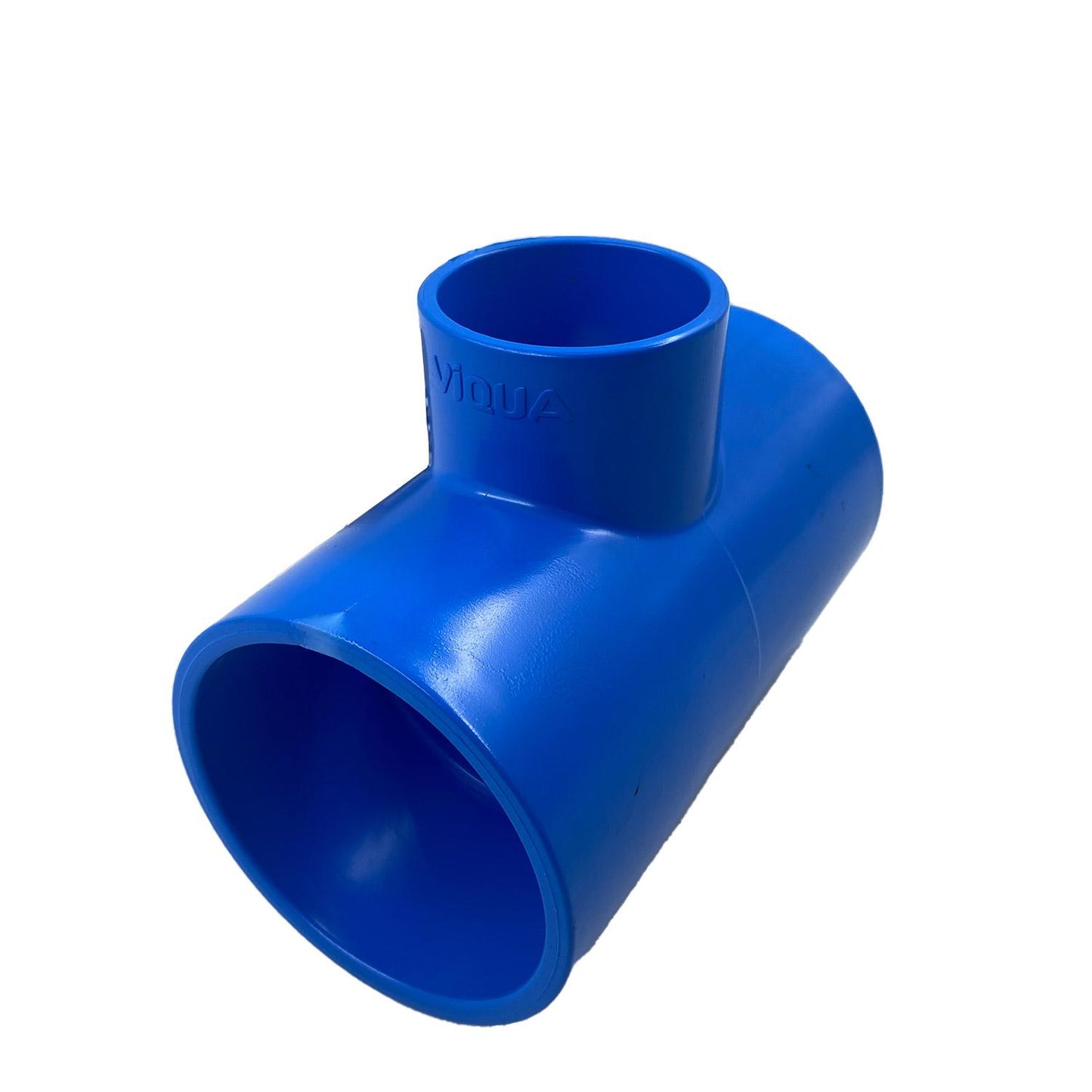 Tê Redução Soldável 75×25mm PVC Azul Viqua — Irrigação