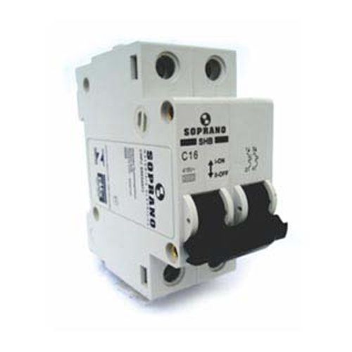 Disjuntor DIN Bipolar 63A Curva C — Soprano
