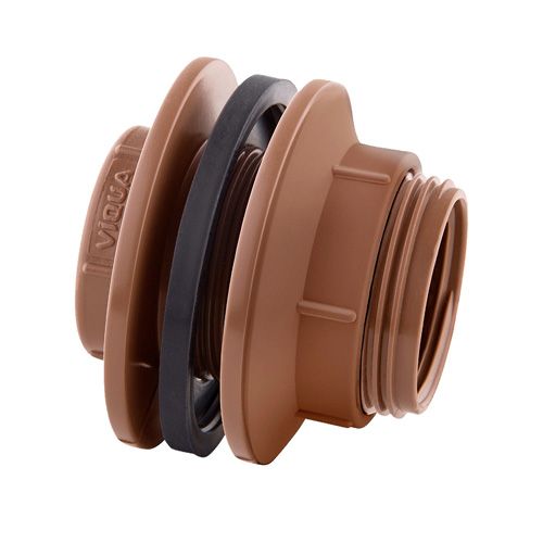 Adaptador Caixa D'Água 32mm × 1" PVC Marrom Viqua — Passagem para Reservatório