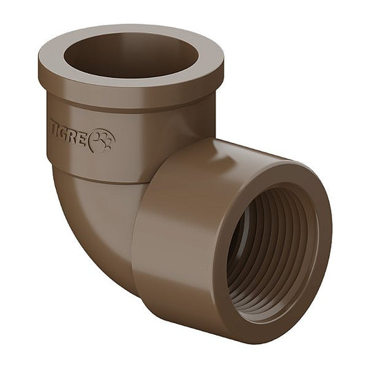 Joelho 90° Soldável 25mm × 1/2" PVC Marrom — Predial