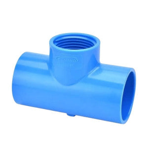 Tê Derivação Soldável 50mm × 1.1/2" PVC Azul Viqua — Saída Roscável Irrigação