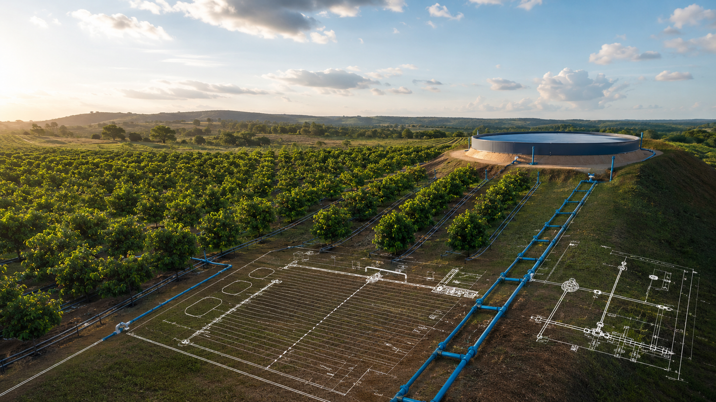 Projeto de Irrigação Personalizado — R$500/Hectare | Aspersão, Gotejamento e Microaspersão