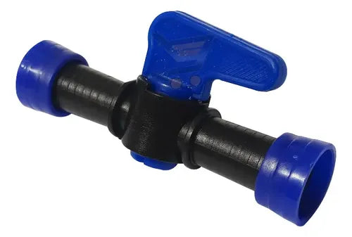 União com Registro 16mm Anel Implebras — Emenda com Válvula para Fita Gotejadora