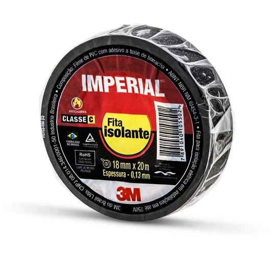 Fita Isolante 18mm × 3m Preta Slim Imperial 3M
