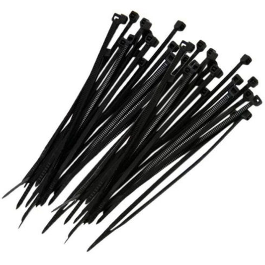 Abraçadeira Nylon Preta UV 400×4,8mm — Pct 100 un.