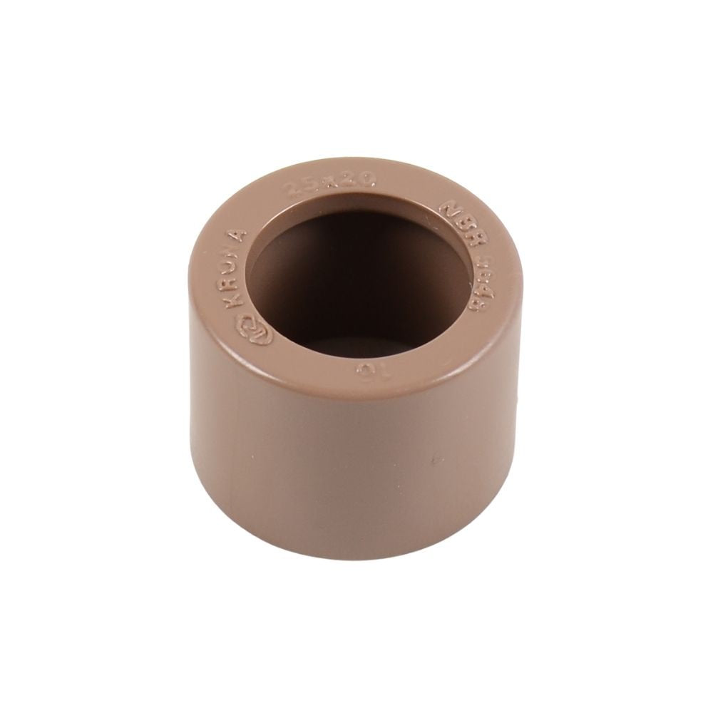 Bucha Redução Curta 25×20mm PVC Marrom — Predial