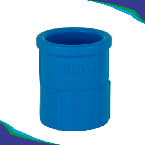 Luva LR 25mm × 3/4" Soldável/Roscável PVC Azul — Viqua